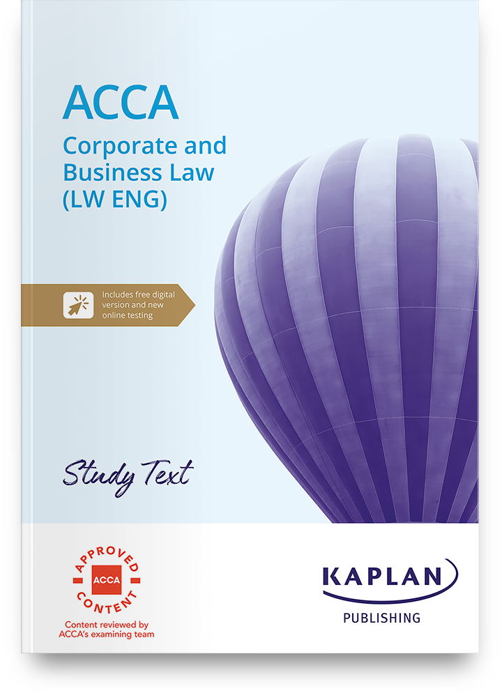 An image of ACCA Corporate and Business Law England (LW) Study Text