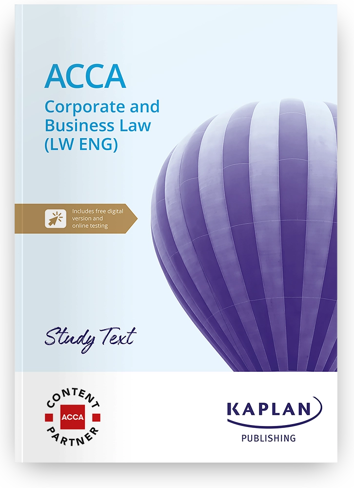 An image of the book for ACCA Corporate and Business Law England Study Text