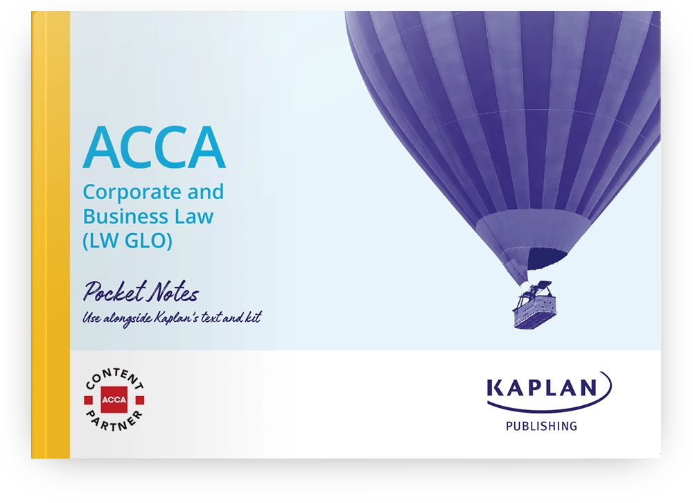 An image of the book for ACCA - Corporate and Business Law Global - Pocket Notes