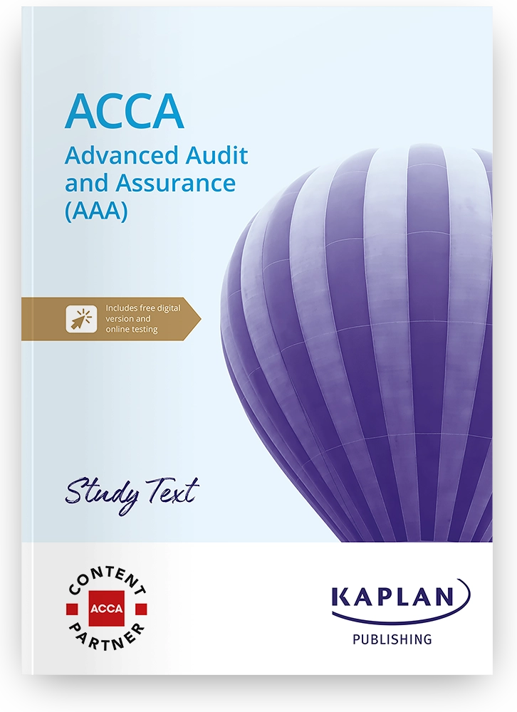 An image of the book for ACCA - Advanced Audit and Assurance (AAA) - Study Text