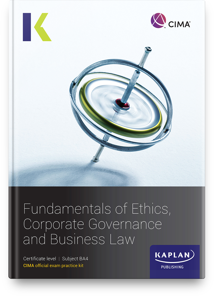 An image of CIMA Fundamentals of Ethics, Corporate Governance and Business Law (BA4) Exam Kit